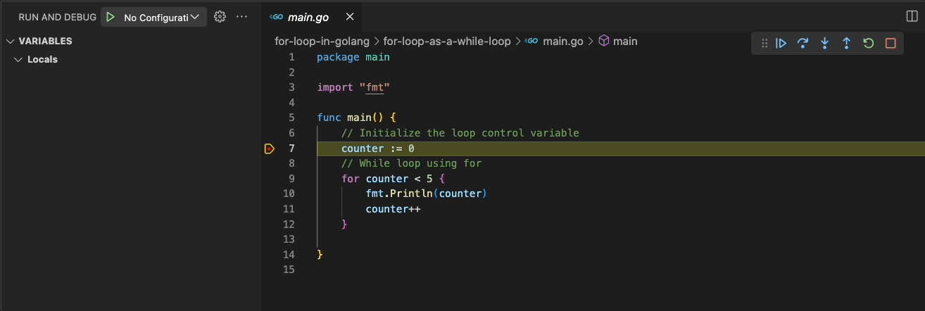 Golang for loop as a while loop