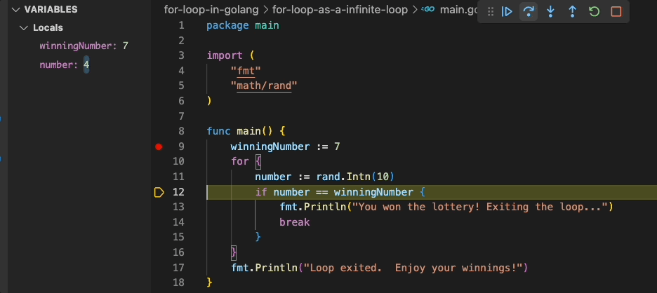 Golang for loop as do while loop